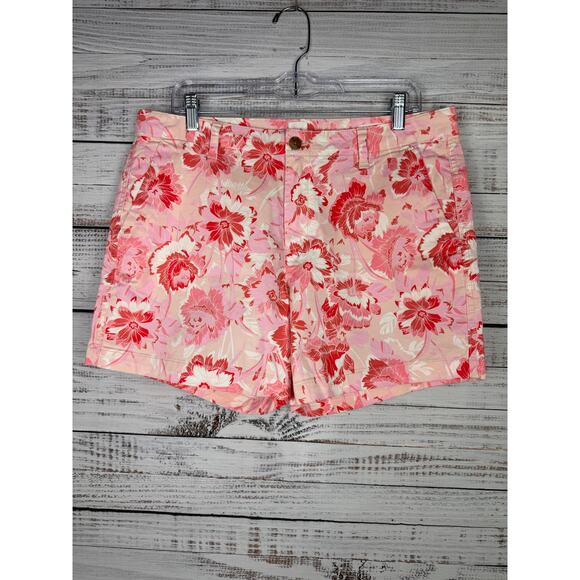 Gap Pants - GAP 5” Chino Short Pink Floral 12 Resort Vacation Bright Summer Stretch Coastal